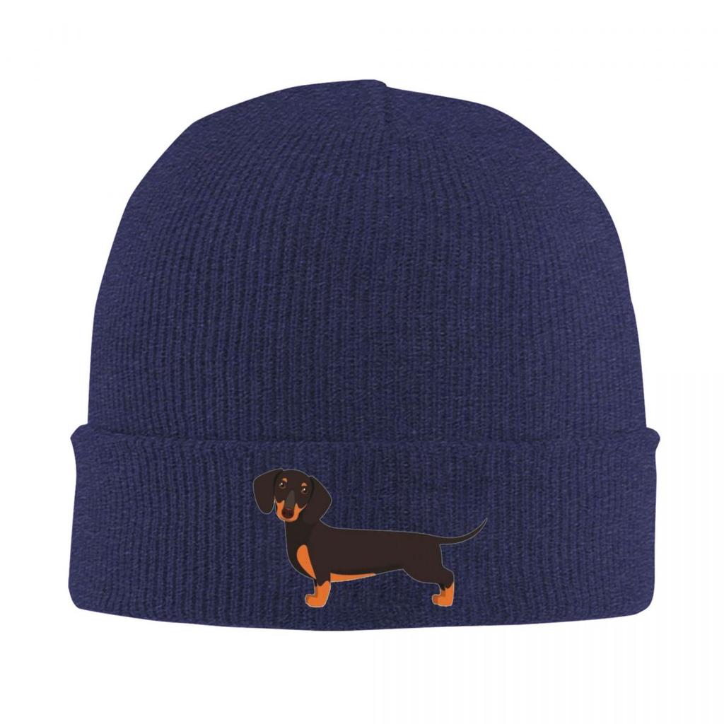 Dachshund Pattern Art Warm Knitted Cap Fashion Bonnet Hat Autumn Winter Outdoor Beanies Hats for Men Women Adult