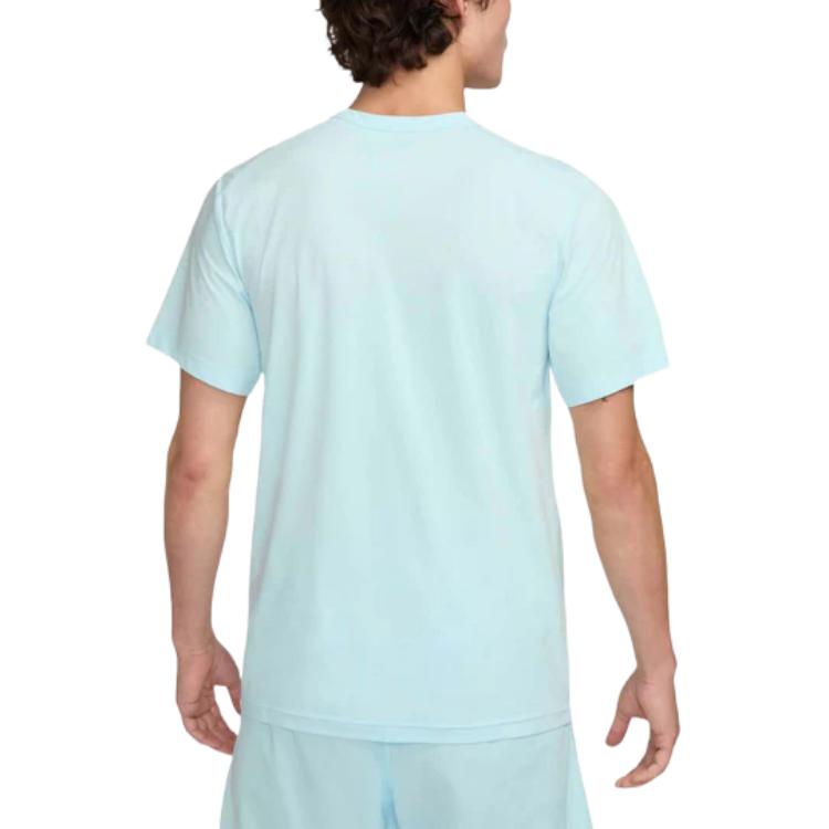 Nike Solid Color Crew Neck Short Sleeve T-Shirt Men Tops Mint-Blue DV9840-474