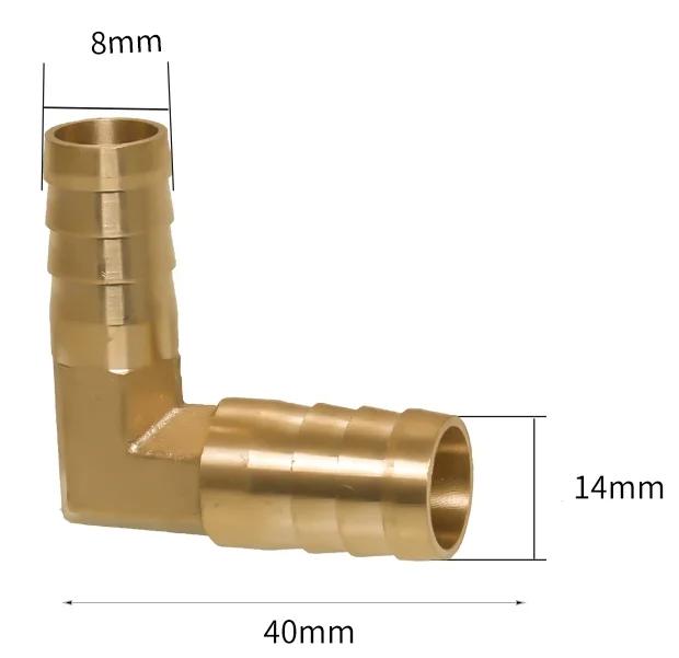 4 6 8 10 12 14 16 19 mm Schlauchstutzen 90 Grad Winkel Reduzierstück Messing Schlauchanschlussstück Verbinder Haus Garten Wasser Luft Öl