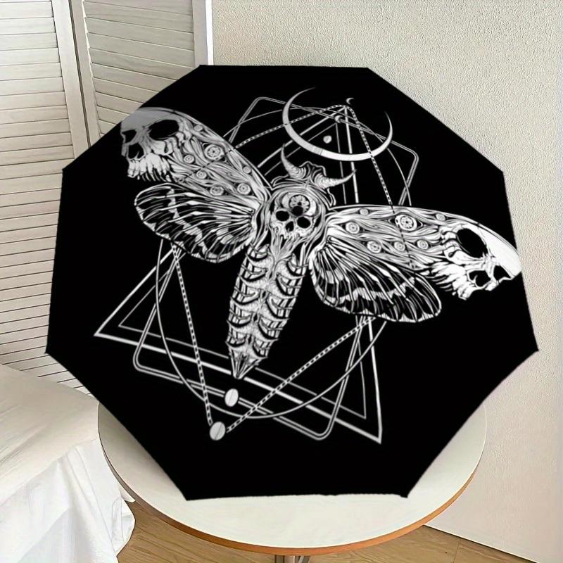 1pc Moth Skull Print Umbrella , Multi-functional Umbrellafor Men & Women, Valentine s Day Gift0817080