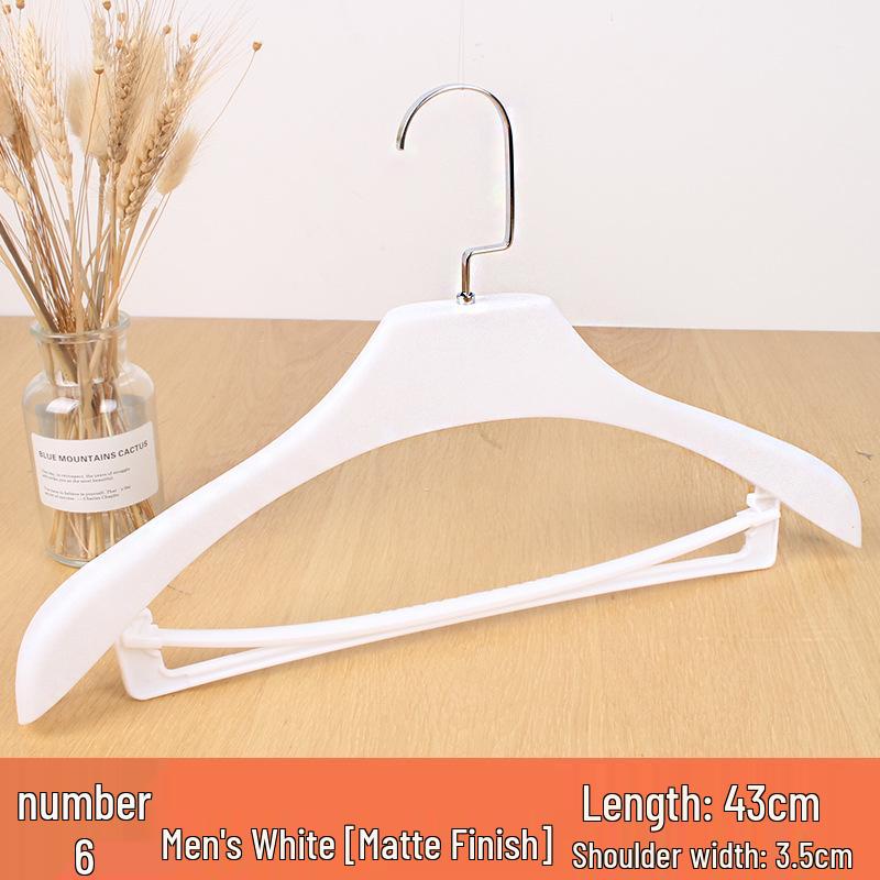 Wide-Shoulder Seamless Plastic Clothes Hanger Set for Suits and Overcoats