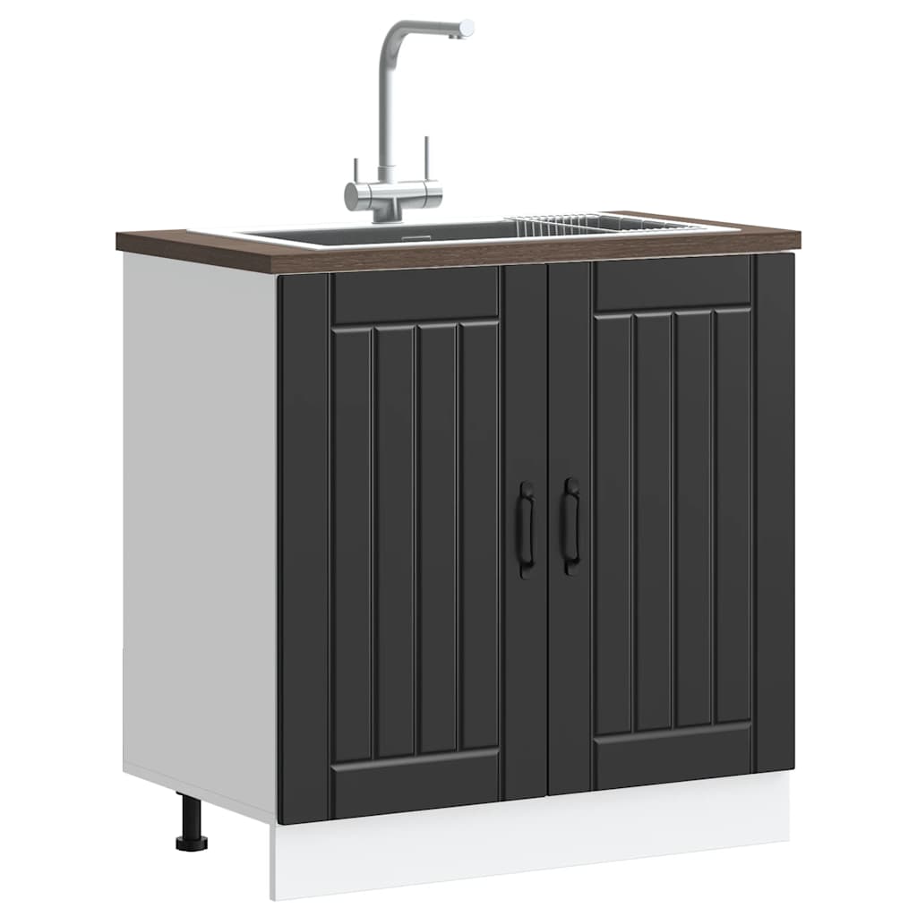 Lucca Black Sink Base Cabinet