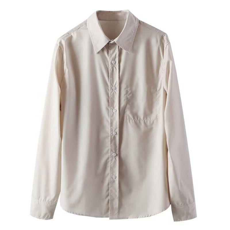 Fashion Style Fall and Winter New Arrival Women's Clothing Elegant Slim Looking Fashion All-Match Long Sleeves Poplin Shirt 4043276 710