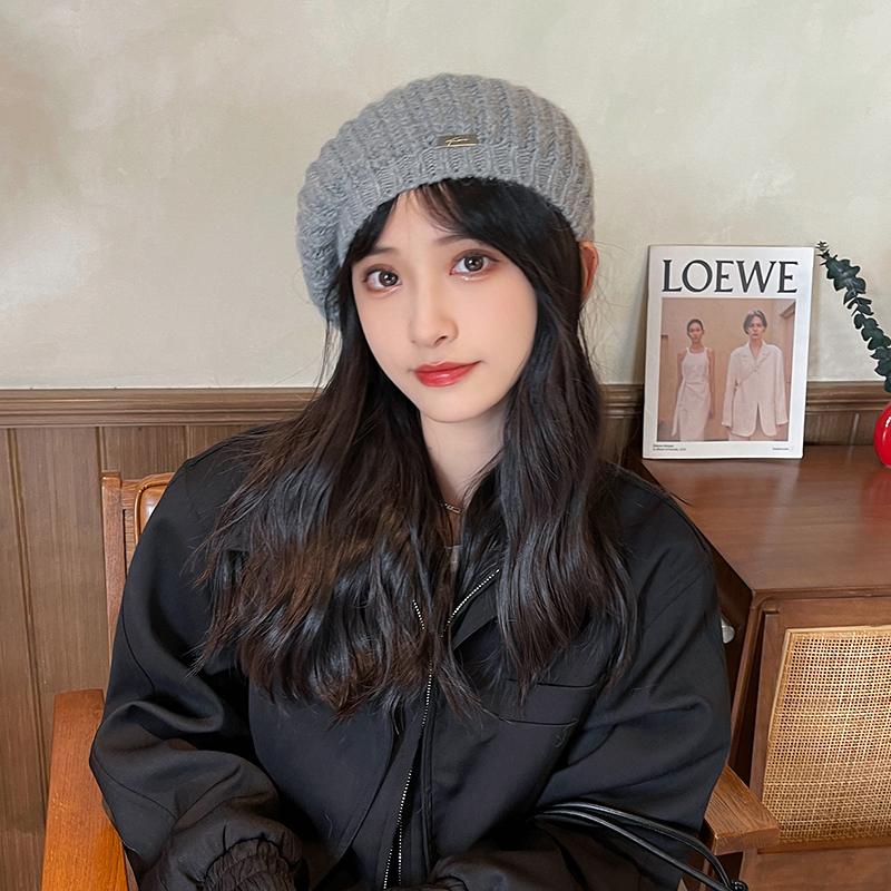 Young Ladies Autumn Winter Travel Commuting Party Fashionable Knitted Warm Beret Hat