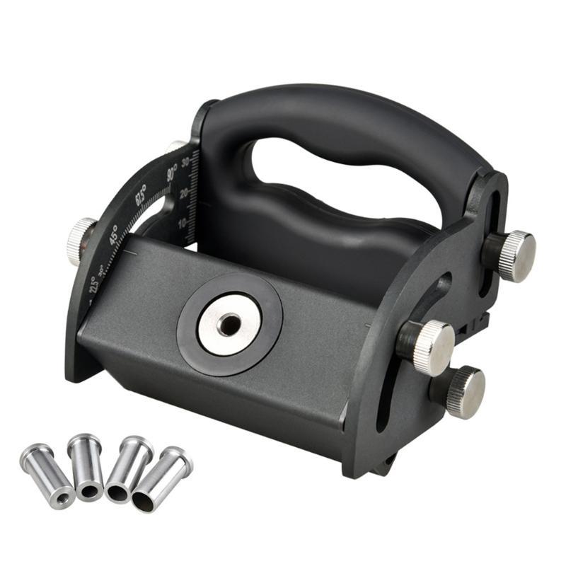 

652F Practical Oblique Hole Locator Positioner Drilling Center Scriber Line Adjustable 0°-90° Aluminum Alloy чорний
