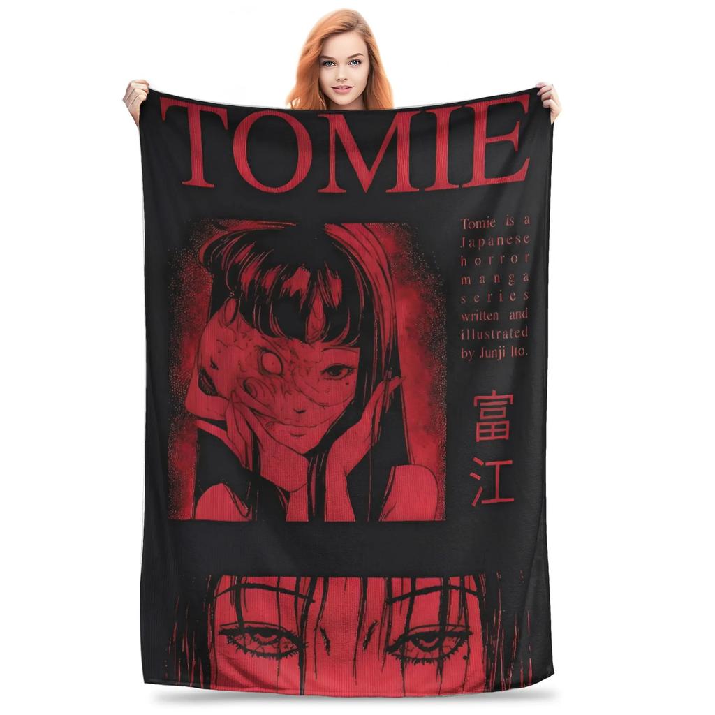 Tomie Junji Ito Blanket Soft Warm Throws for Winter Bedding Child Couch Chair Pattern Ideal for Bedspread