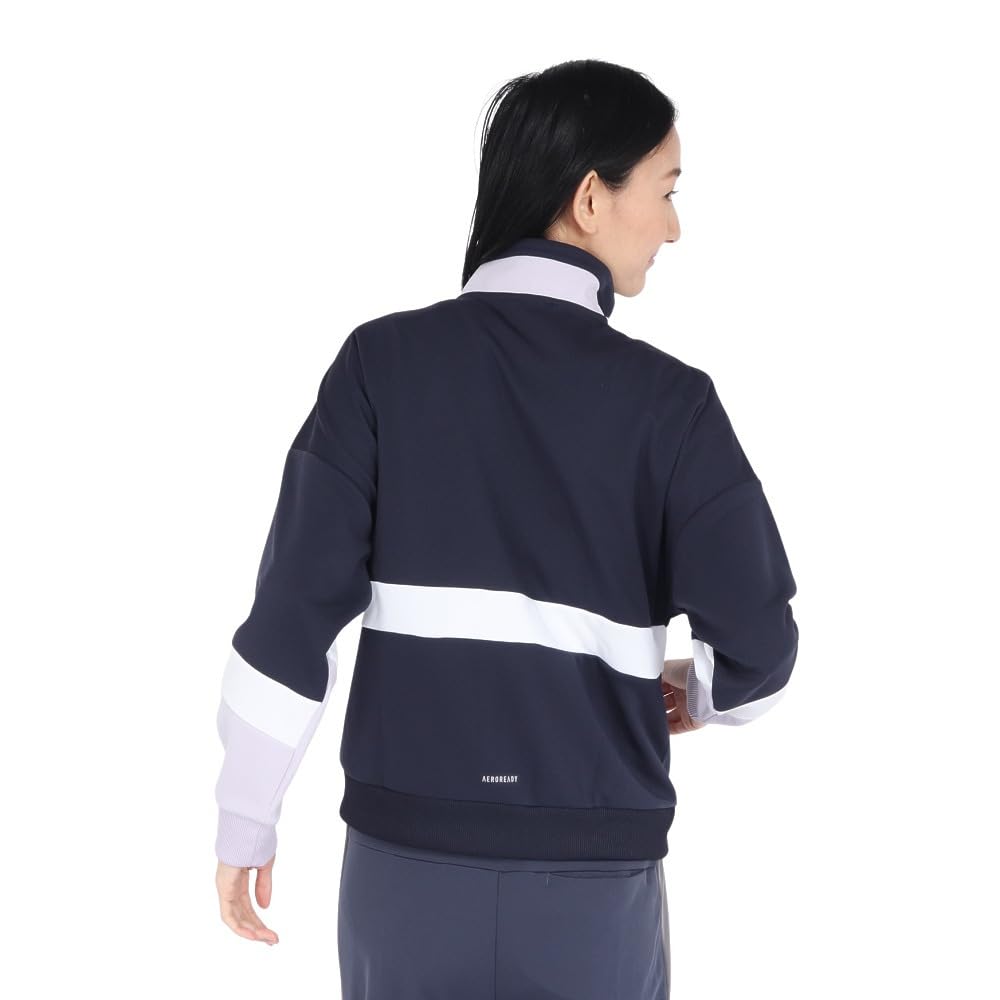 Adidas KTX55 Team Track Top in Legend Dawn Size L Women's Ink/Silver (JG8140),