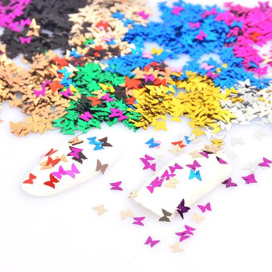 12 Grids Mirror Glitter Aluminum Foil Butterfly Nail Art Sequins Manicure Decor