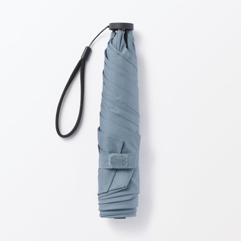 MUJI Lightweight Folding Umbrella for Sun and Unisex Smoky 50cm Rain, Adult, DEA03A5S, Blue,