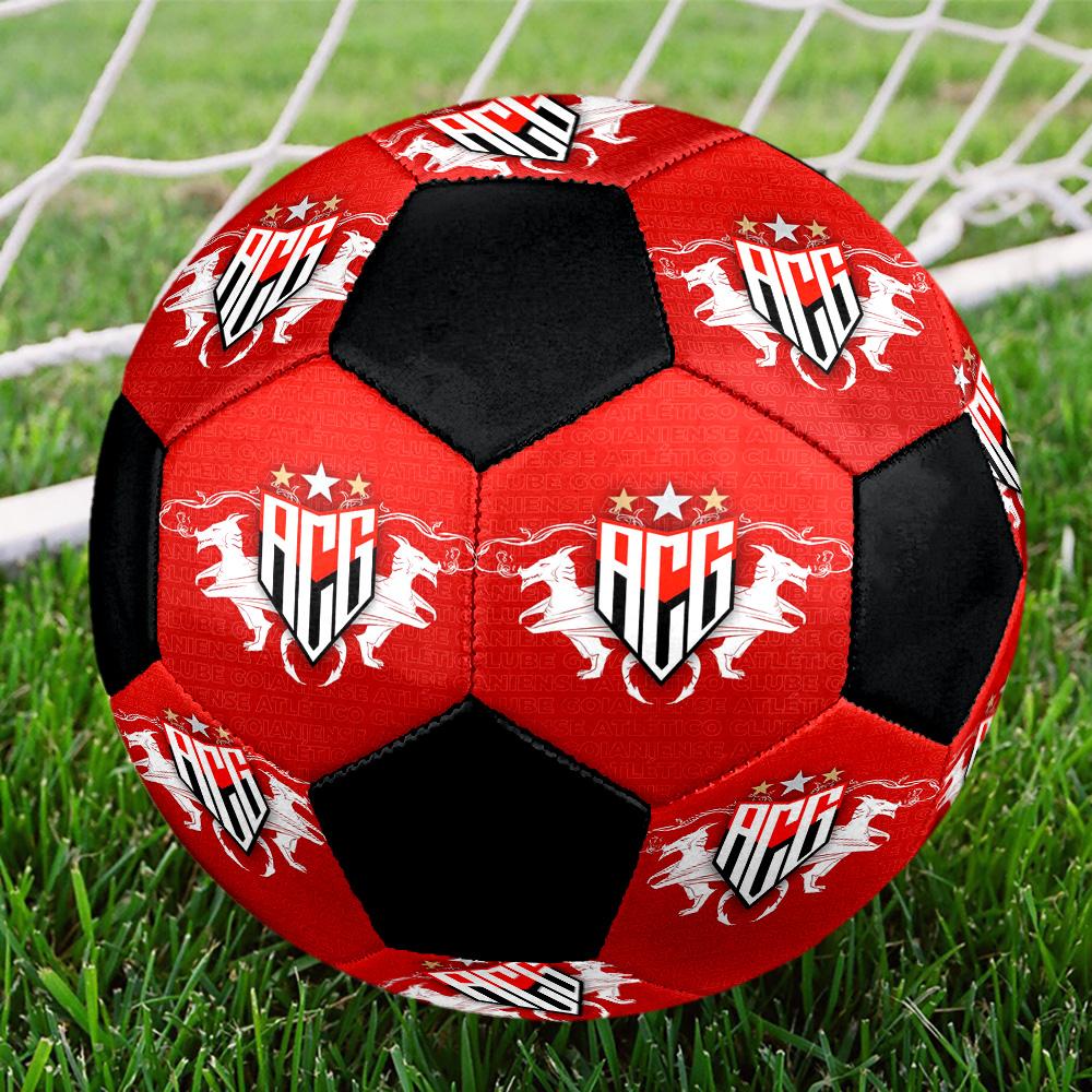 Atlético Goianiense Indoor Soccer Ball Colorful All Ages Size 5 Machine Stitched PVC Competition Ready Durable High-Bounce