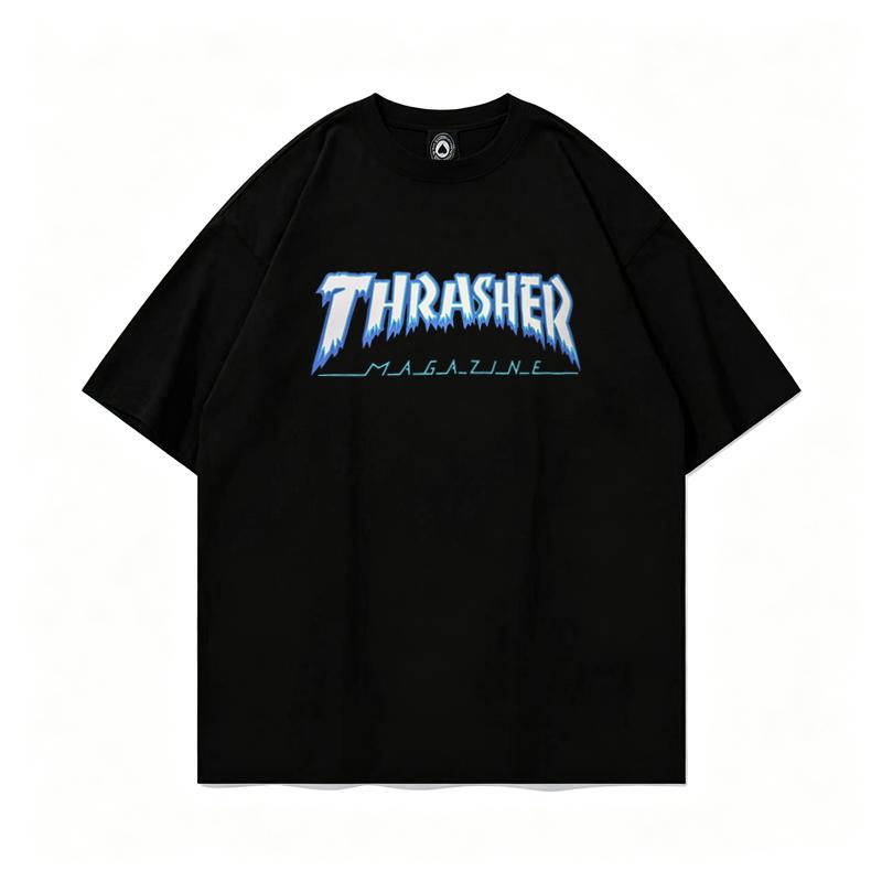 2012 Summer Thrasher Skateboard Magazine Letter Print T-Shirt Men Women Oversized Cotton Short Sleeve Casual Streetwear Tee Top