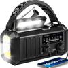 Nødværradio 20000mAh NOAA/AM/FM med 74000mWh USB/Solcelle/Håndsveiv Lading, Batteridrevet, SOS-alarm og Lommelykt for Innendørs