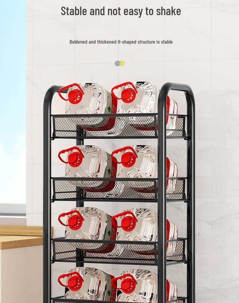 Multi-Layer Mobile Storage Rack for Kitchen, Bedroom, and Bathroom