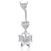 Elegant Navel Piercing Rings Zircon Belly Clicked Piercing Butterfly Belly Button Rings  Daily