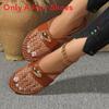 Flat Canvas Slide Sandals With Metal Accents For Adult Casual Summer Wear