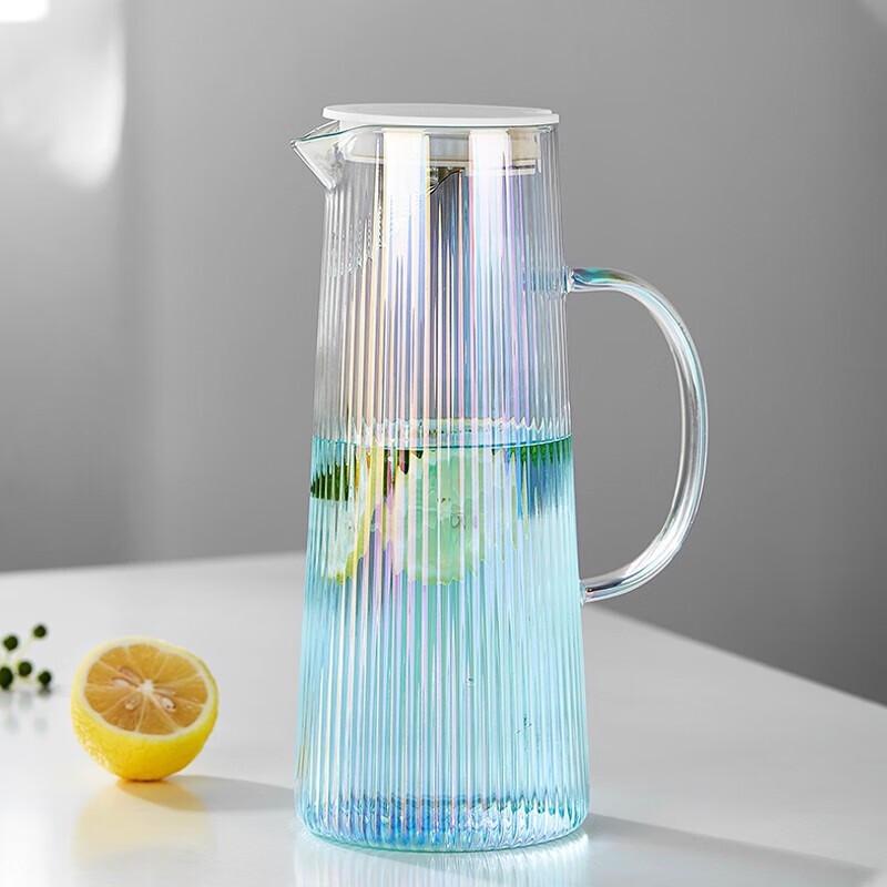 Shangqi High Borosilicate Glass Pitcher with Vertical Stripes