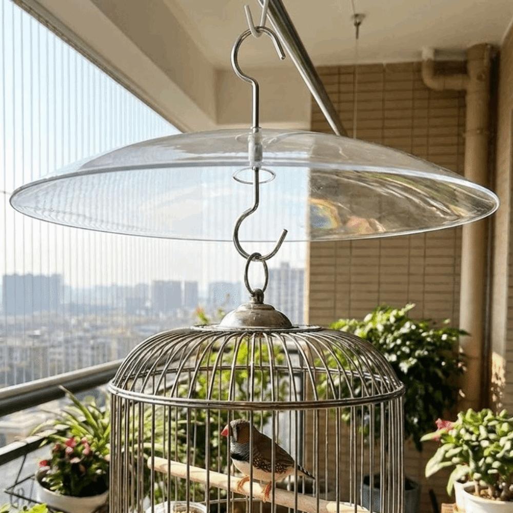 UV Protection Umbrella Bird Feeder Clear Dome Hanging Bird Feeder Baffle  Balcony Garden