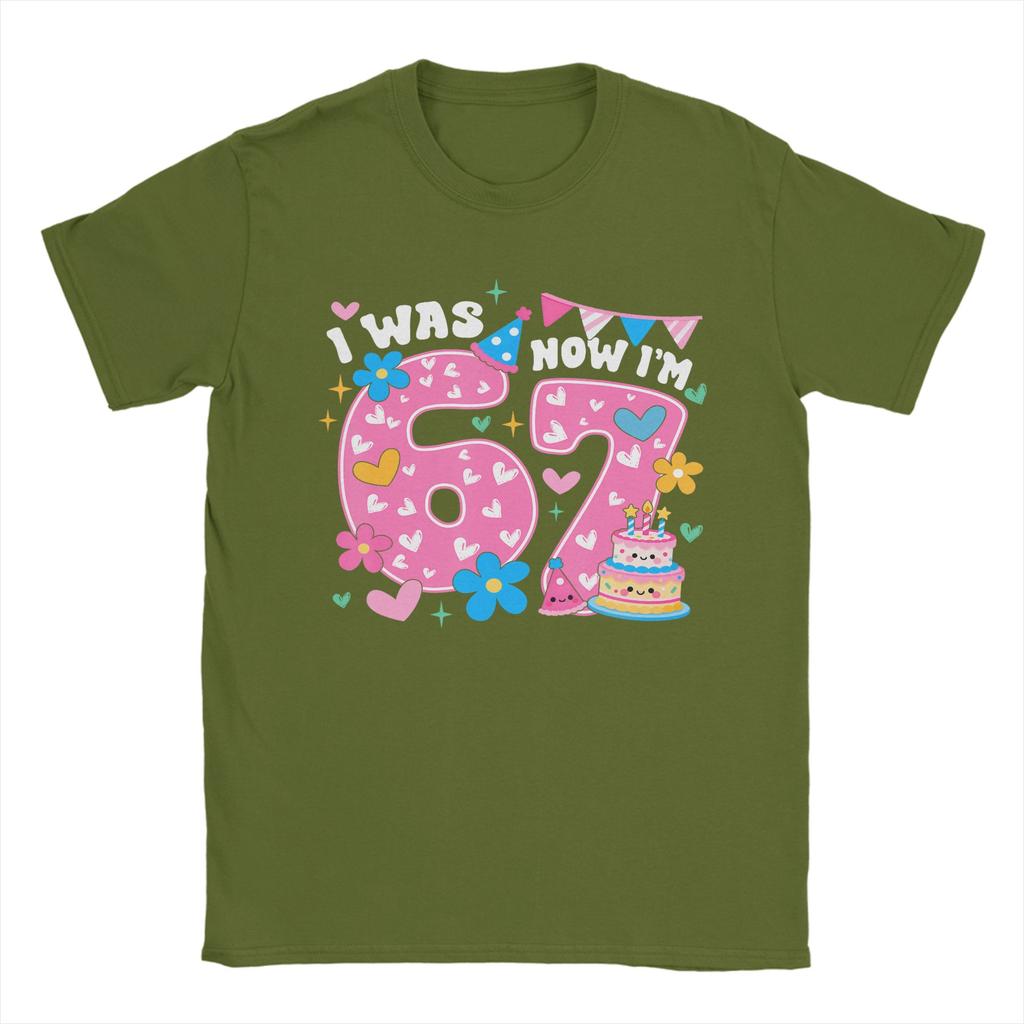 I was 6 Now Im 7 Six Seven Birthday TShirt Summer Cotton T Shirts For Unisex Fashion Design Tee Shirt Short Sleeves Y2K Clothing