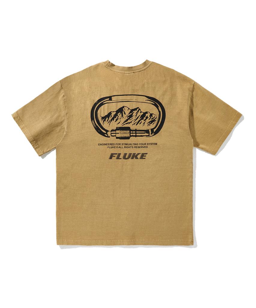 Peullukeu Carabiner Pigment Short Sleeve T-Shirt Mustard Fst744