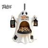 Holiday Garden Pendant Halloween Ghost Bird Feeder, Outdoor Hanging Big Mouth Wild Feeding Decor Station, Spooky Resin Statue for Outside Backyard