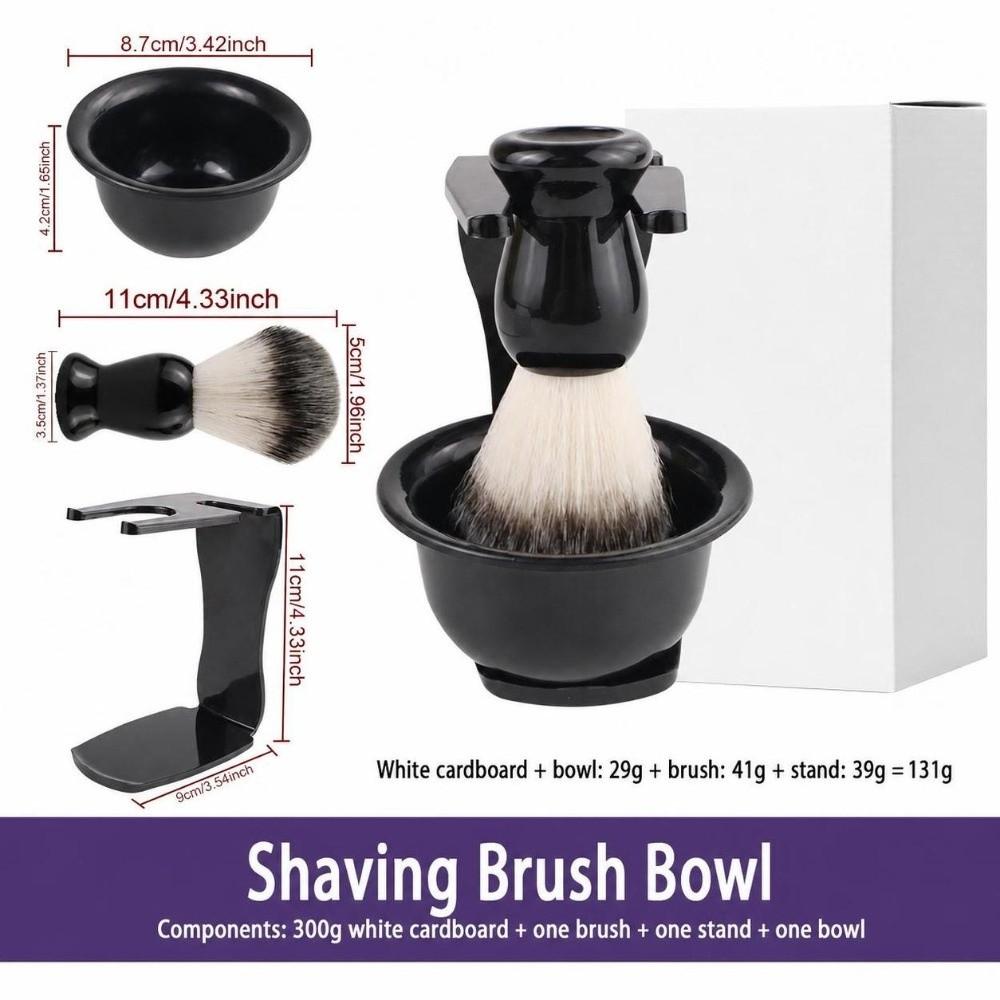 3PCS Nylon Bristle Beard Shaving Tool 2-in-1 Design Shaving Brush Stand New Shaving Brush Set Home