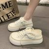 Round Toe Lace Up Woman Footwear High on Platform Canvas Shoes for Women Summer New Arrival 2025 Quality Designer Luxury Light