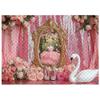 LS Fotografie Hintergrund Ballettschläppchen Schwan Rosa Vorhänge Dekoration Mädchen Prinzessin Geburtstagsparty Cake Smash Foto Kulisse Studio