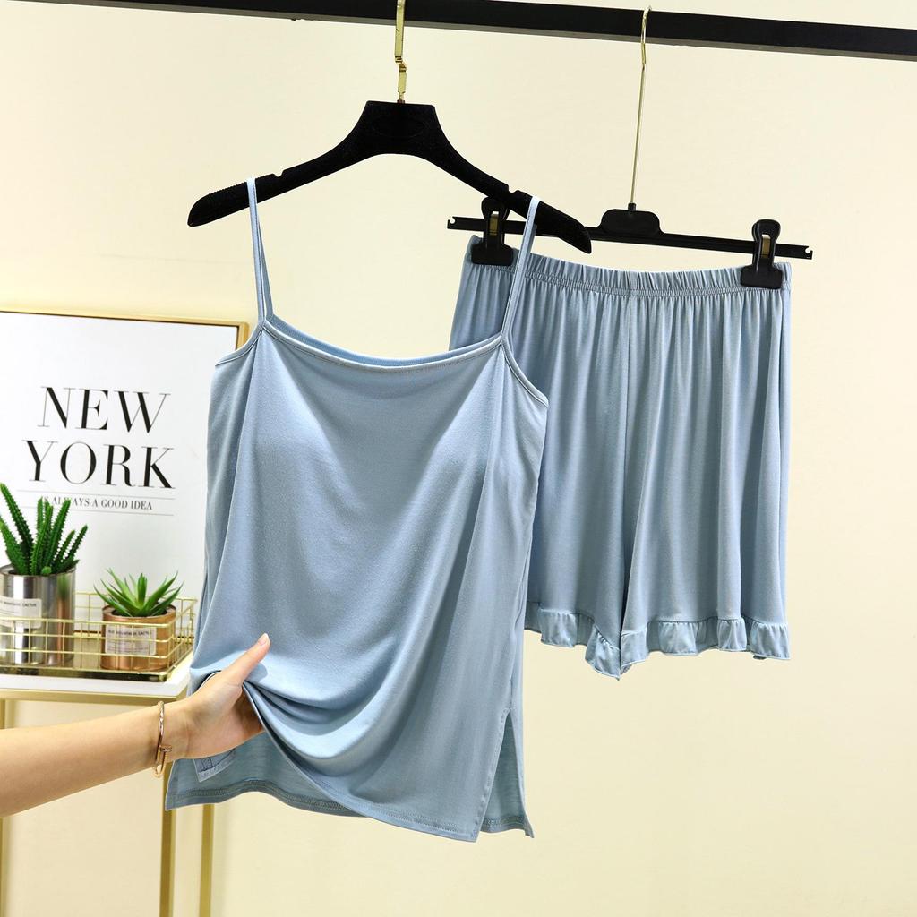 Modal Cotton Tank & Shorts Pajama Set: Women's Loose Slimming Summer Sleepwear Two-Piece