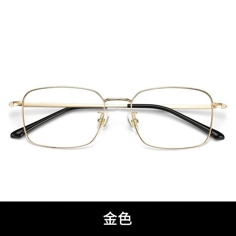 Ultra-Light Gold Wire Myopia Glasses Male Ruffian Handsome Sven Scum Box Business Anti-Blue Light Flat Mirror Wang Hedi Same Style glasses frame (without lining)