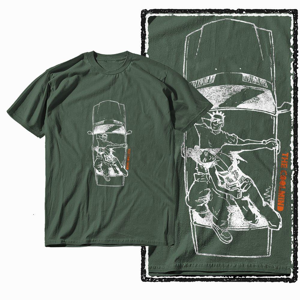 

G11 Army Green Streetwear 100% Cotton Car Theme Printed Men s T-shirt | Big Size Cool Vintage O-neck men s Tee Tshirt S