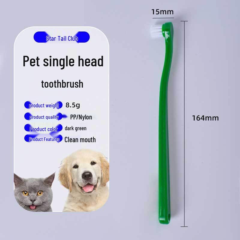 Disposable Pet Toothbrush with Round Head for Teeth Cleaning, Individually Packaged