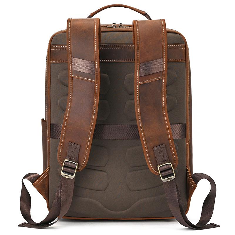 Retro Fashion Leather Men Backpack Business Male 15 16" Laptop Bag Daypacks Large Capacity Travel College School Bag Large