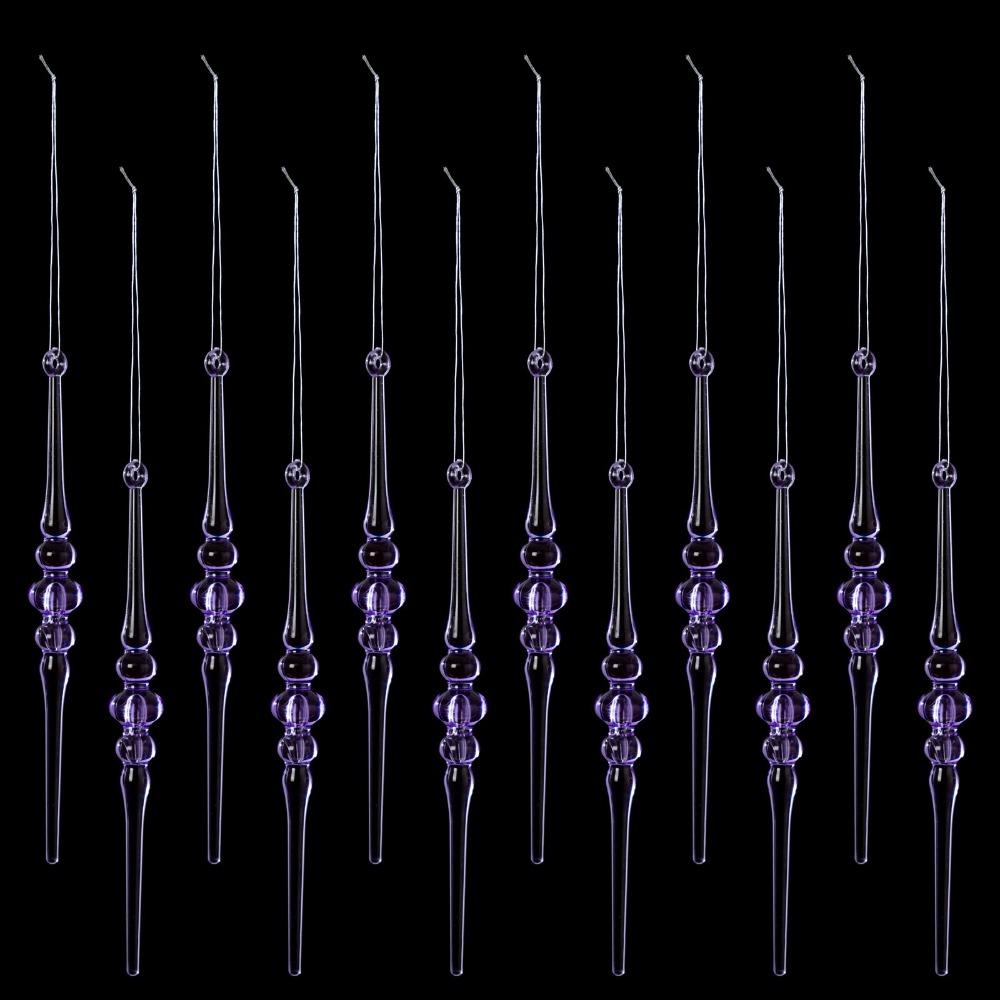 Acrylic Christmas Tree Pendants Transparent Twisted Water Drop Design Hanging Icicle Decorations Creative Simulated Icicles