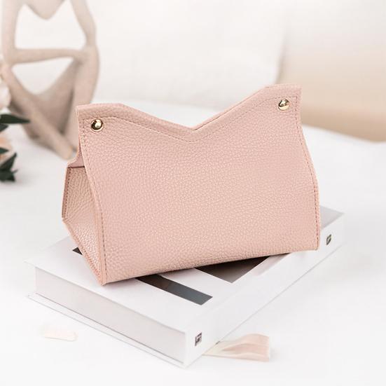 Tissue Box, Easy Open Waterproof PVC Leather Design, Simple Style Durable Anti-Crack Tissue Dispenser for Home Car Use