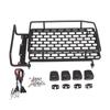 Roof Luggage Rack LED Light Bar Aluminum Roof Carrier for RC Wrangler CC01 1/10 Rally Axial SCX10
