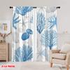 2pcs,2D Plane Printing Creative Curtains Ocean Treasures Durable Polyester (without Rod) Holiday Perfect for Bedroom & Living