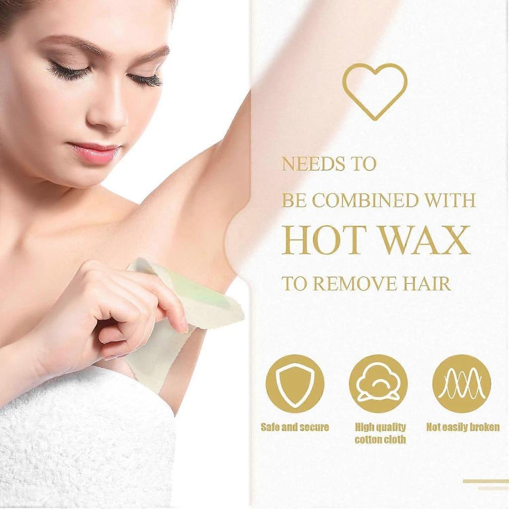 300 Pcs Natural Muslin Epilating Face Wax Strips Hair Removal Eyebrow Precut