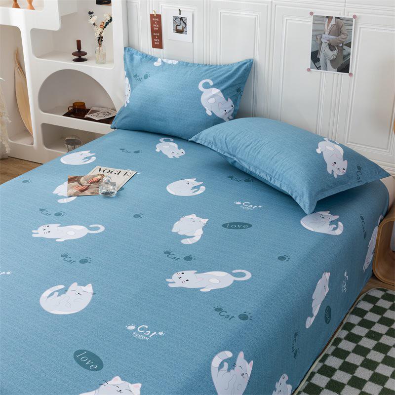 Winter Single Bed Sheet and Quilt Cover Set - 1.5m, Washed Cotton, Includes Pillowcase, Dormitory Style