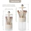 Upgraded Press-Pop Makeup Brush Holder One-Touch Open Dustproof Organizer With Clear Lid For Vanity Desktop Bathroom 2 Colors