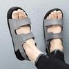 Herren Klettverschluss Sandalen Slipper Herren Sommer Plateau Keilabsatz Pantoletten Atmungsaktive Hausschuhe Bequeme PVC Schuhe Atmungsaktive Strandschuhe