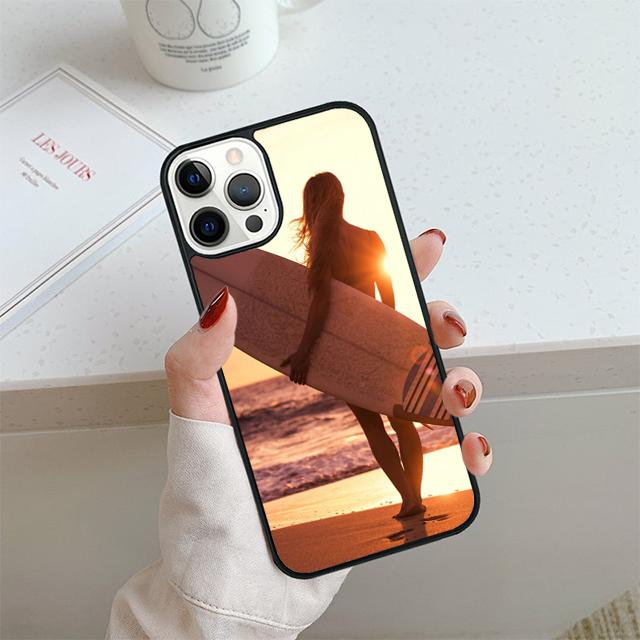 HAWAII BEACH SURF GIRL SURFING ART Phone Case For iPhone 17 Air 14 15 16 13 12 Cover For Apple Pro Max Plus