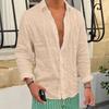 Summer Men's White Linen Long Sleeve Shirt - Casual Dailywear Lightweight and Comfortable Perfect for Vacations