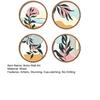 4 Pcs Boho Wall Art Round Bohemian Sunset Wooden Minimalist Poster for Farmhouse Abstract Plant Hollow Out Wall Hanging Decor for Living Room Bedroom