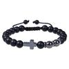 Exclusive 8MM Tiger Eye & Black Matte Stone Woven Bracelet - Holiday Gift