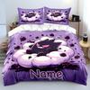Custom Name Pokemon Bedding Set With Classic Gengar Printing,Bed Set Pillowcase Adult Bed Cover Bedroom Bed Set Exquisite Gifts