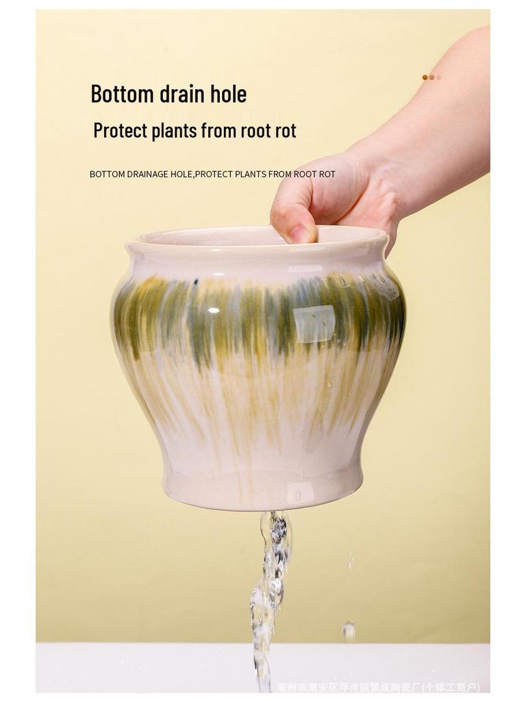 Luxuriöser Keramik-Übertopf im europäischen Stil für Phalaenopsis-Orchideen, für Balkon oder Wohnzimmer