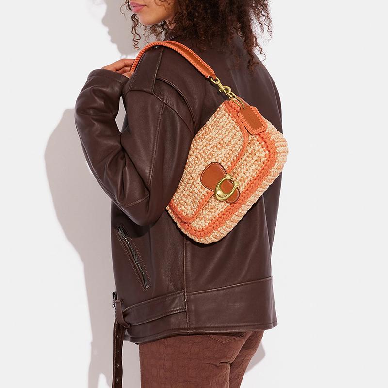 New COACH Tabby Fabric God Of Wine Bag, Handbag, Shoulder Bag Women's Orange CJ631-B4VS7