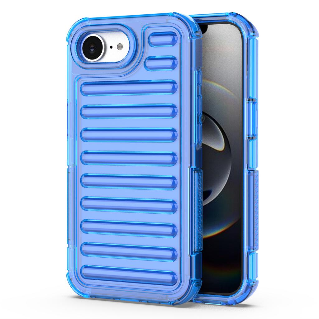 For iPhone 16e Case Stripe Design Anti-Slip Detachable TPU+PC Phone Cover