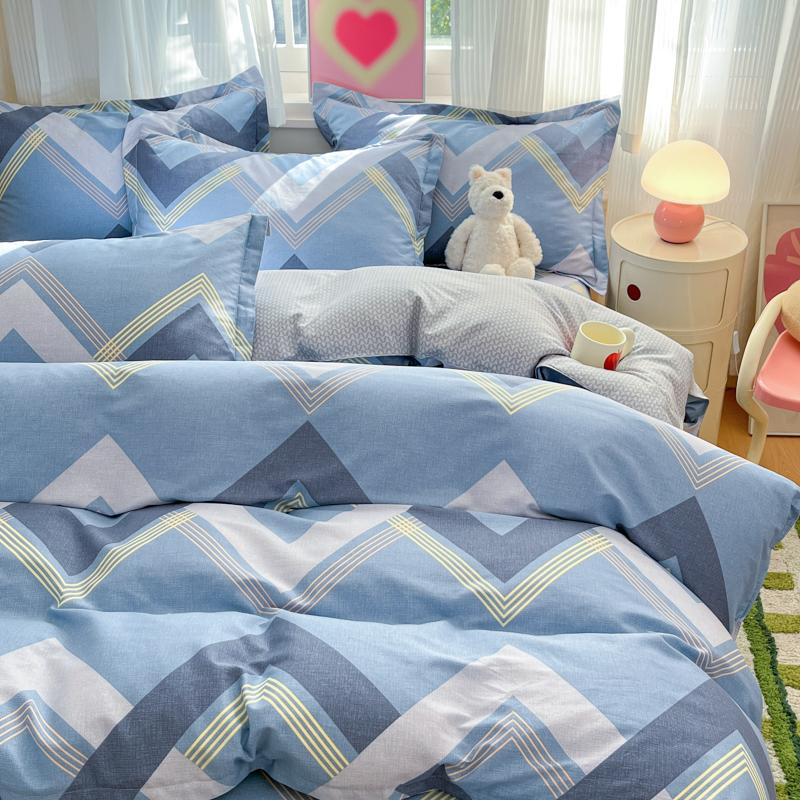 100% Cotton Duvet Cover Set 3 Pieces with 2 Pillowcases Soft Breathable Printed Bedding