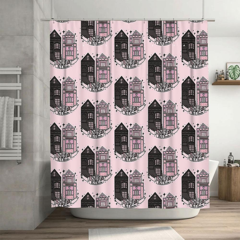 Bathroom Shower Curtain Floral Vintage Farmhouse Pattern Waterproof Fabric Decor